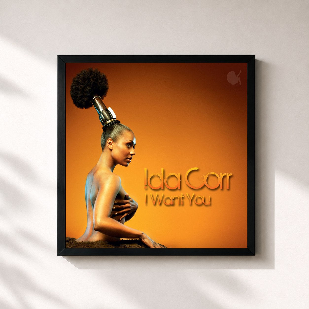 #noir Tableau carré de l'album I Want You de Ida Corr, cadre noir 32x32 cm