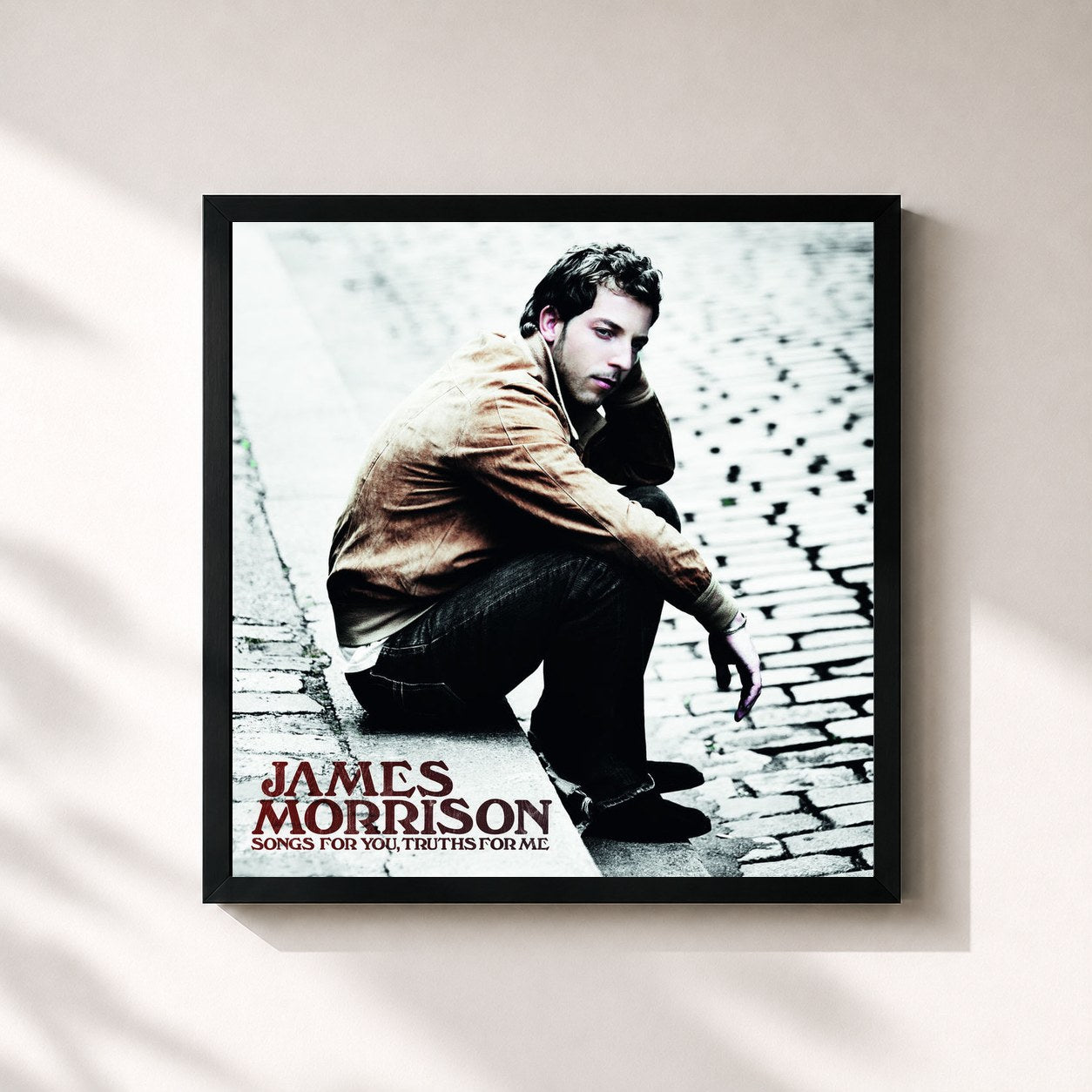 #noir Tableau carré de l'album Songs For You, Truths For Me (International Exclusive Bundle) de James Morrison, cadre noir 32x32 cm