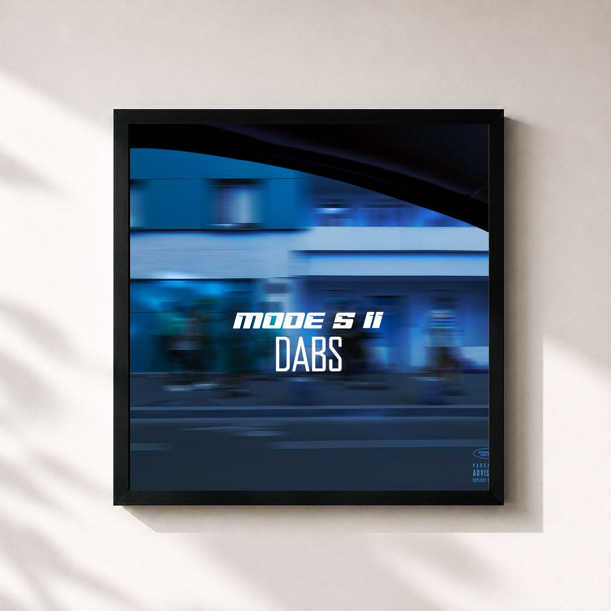 #noir Tableau carré de l'album Mode S II de Dabs, cadre noir 32x32 cm