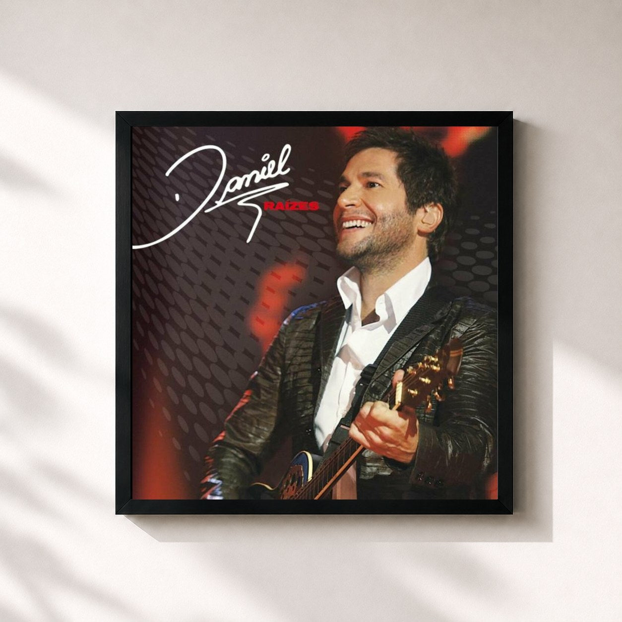 #noir Tableau carré de l'album Raízes de Daniel, cadre noir 32x32 cm