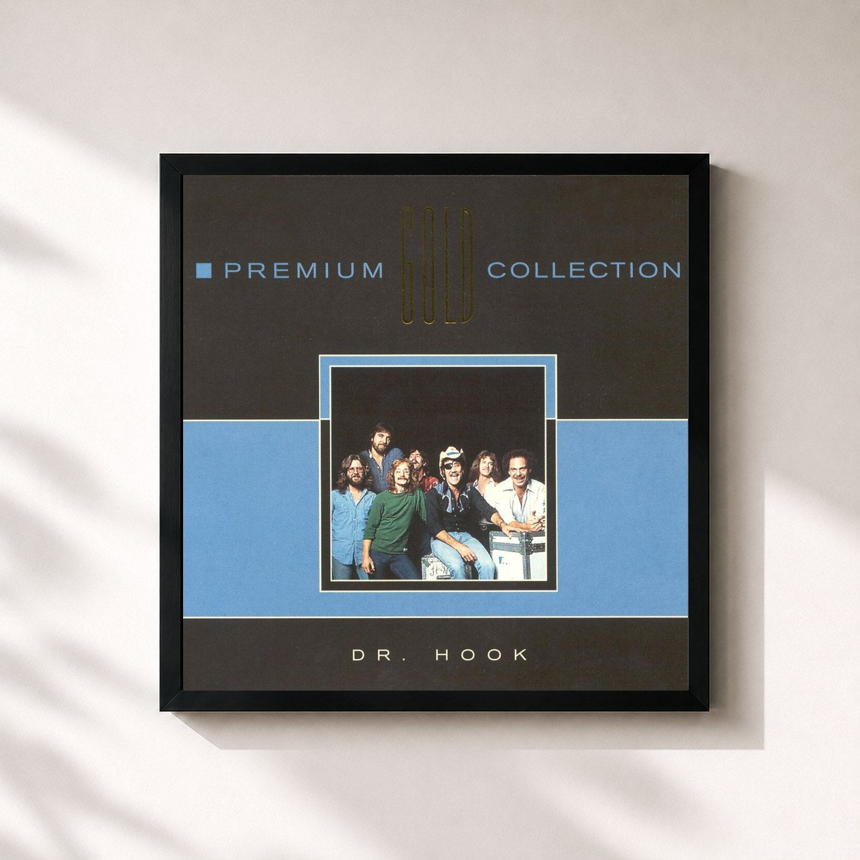 #noir Tableau carré de l'album Premium Gold (Int'l Only) de Dr. Hook, cadre noir 32x32 cm