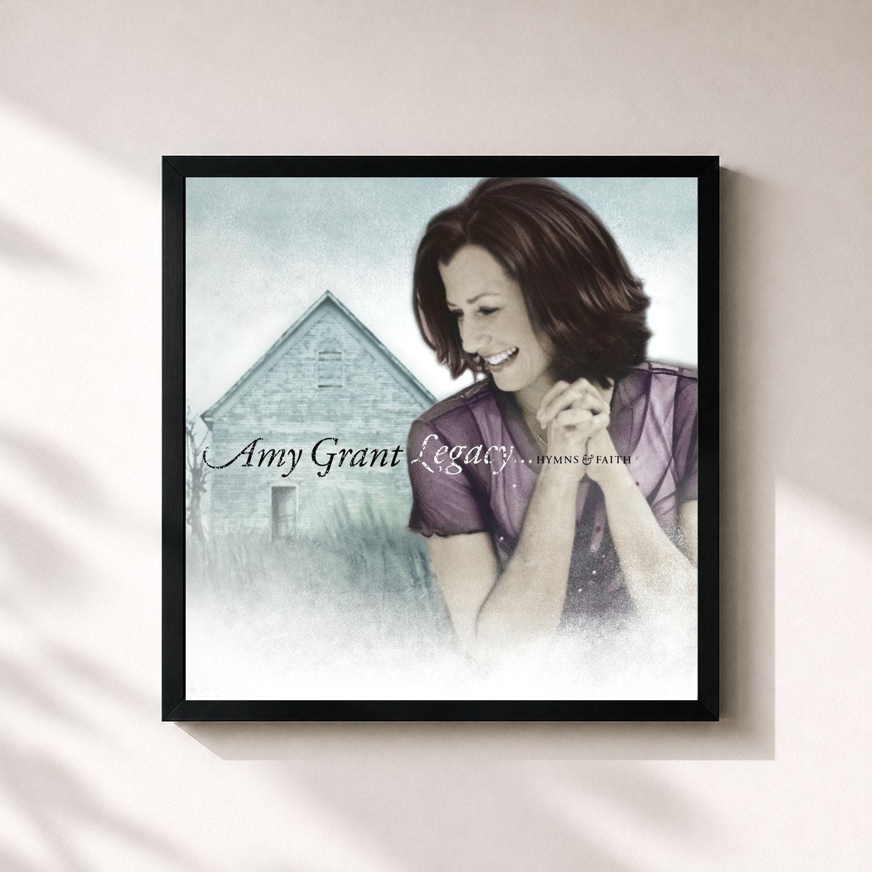 #noir Tableau carré de l'album Legacy...Hymns & Faith de Amy Grant, cadre noir 32x32 cm