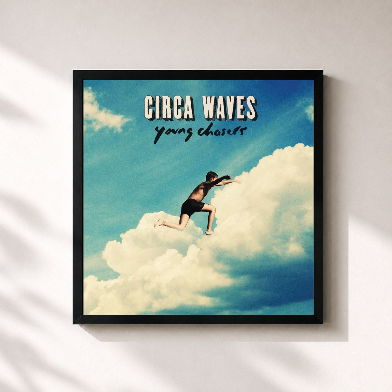 #noir Tableau carré de l'album Young Chasers de Circa Waves, cadre noir 32x32 cm
