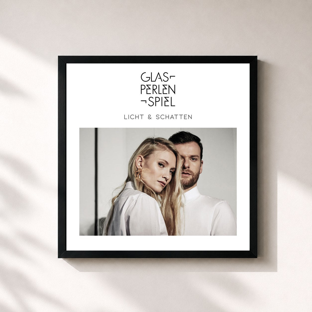 #noir Tableau carré de l'album Licht & Schatten (Deluxe) de Glasperlenspiel, cadre noir 32x32 cm