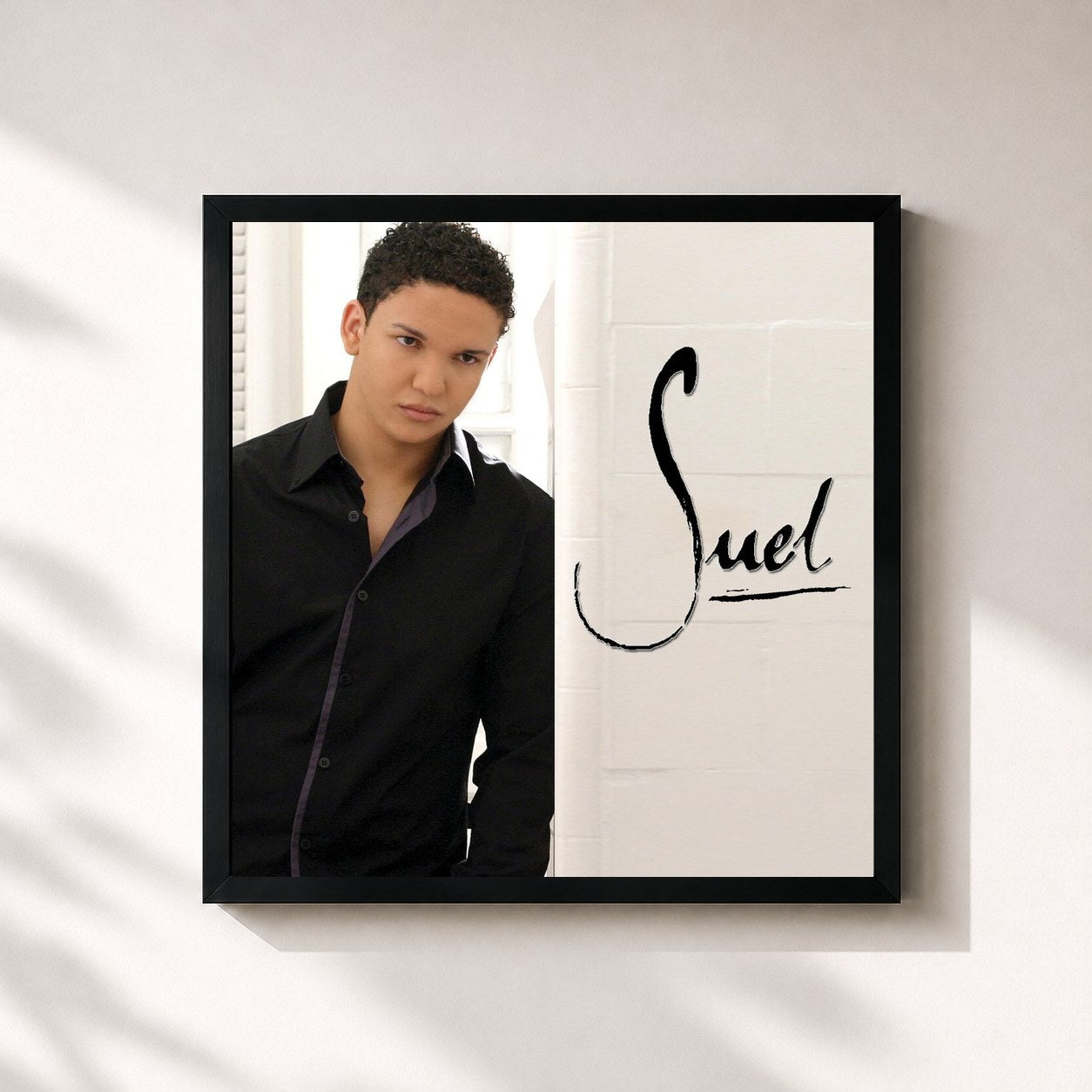 #noir Tableau carré de l'album Suel de Suel, cadre noir 32x32 cm