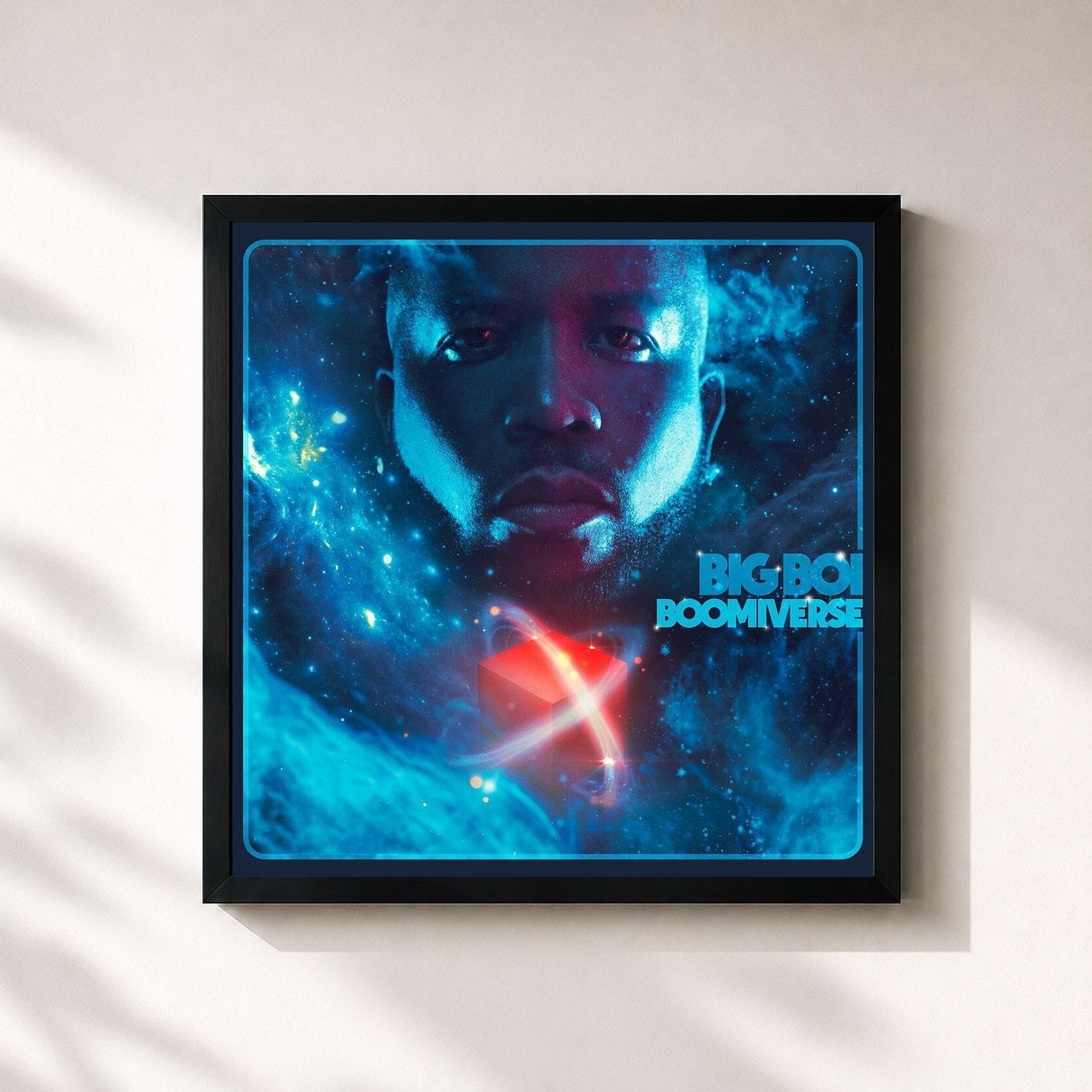 #noir Tableau carré de l'album BOOMIVERSE de Big Boi, cadre noir 32x32 cm