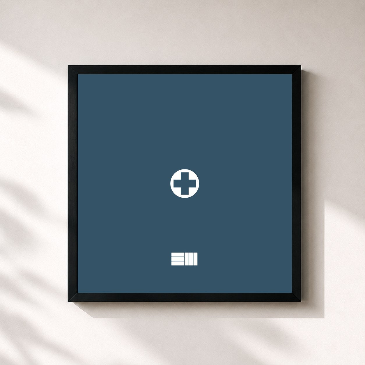#noir Tableau carré de l'album Just In Case de Russ, cadre noir 32x32 cm