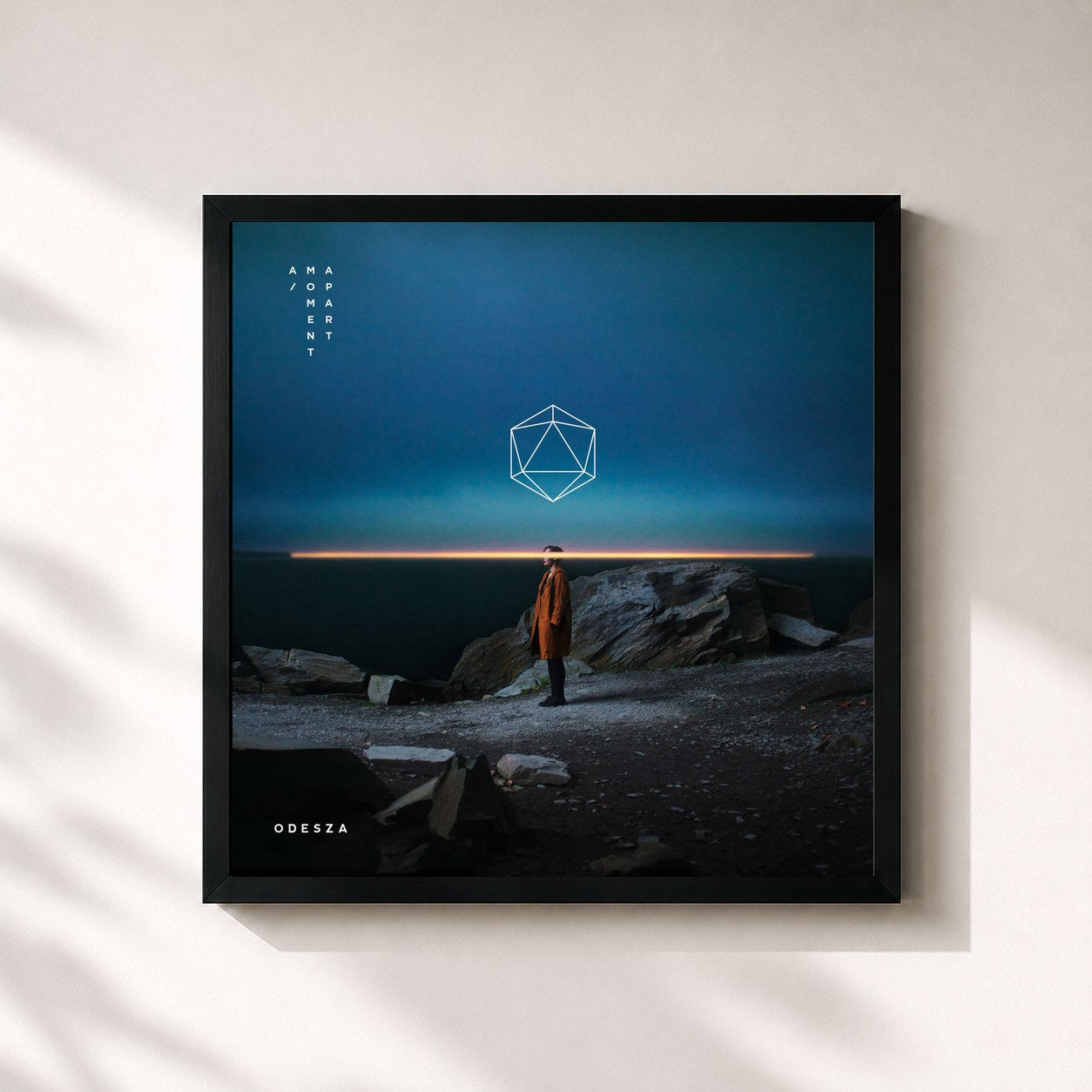 #noir Tableau carré de l'album A Moment Apart de ODESZA, cadre noir 32x32 cm