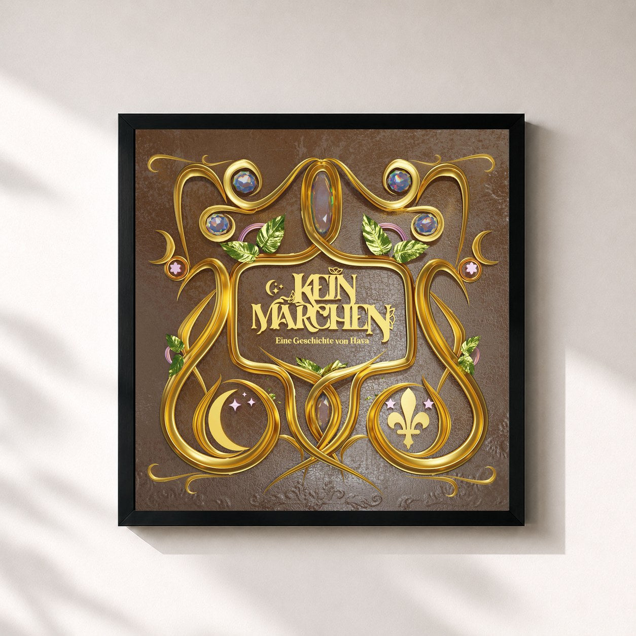 #noir Tableau carré de l'album Kein Märchen de Hava, cadre noir 32x32 cm