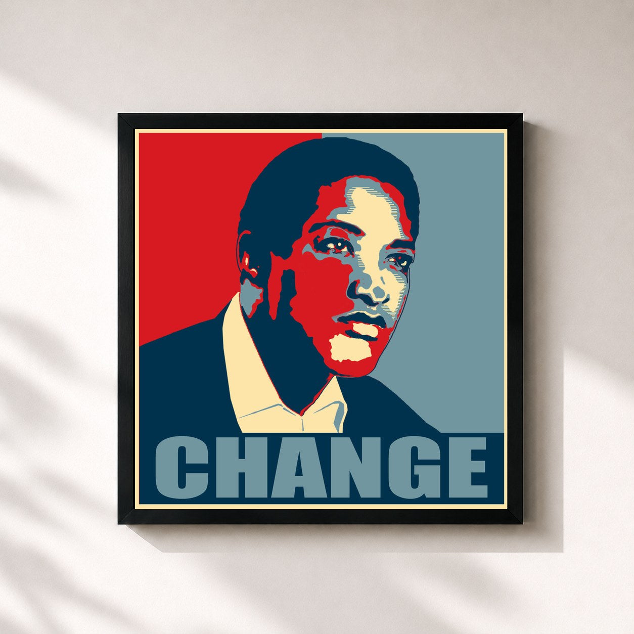 #noir Tableau carré de l'album A Change Is Gonna Come de Sam Cooke, cadre noir 32x32 cm
