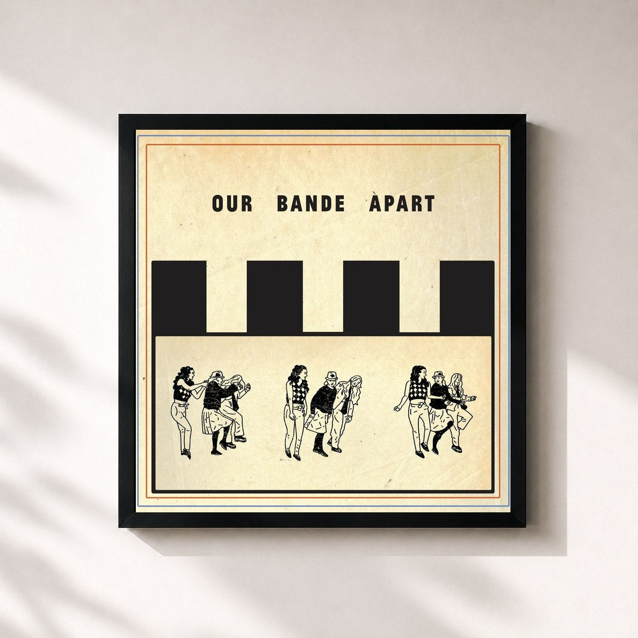 #noir Tableau carré de l'album Our Bande Apart de Third Eye Blind, cadre noir 32x32 cm