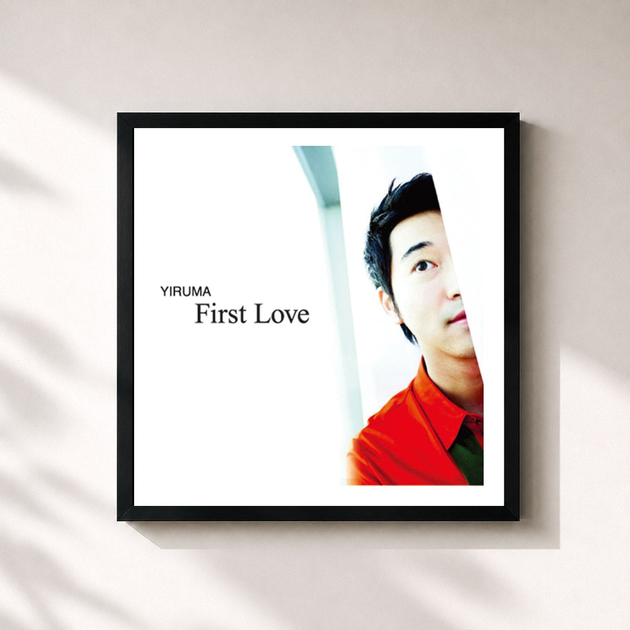 #noir Tableau carré de l'album First Love (The Original & the Very First Recording Repackage) de Yiruma, cadre noir 32x32 cm