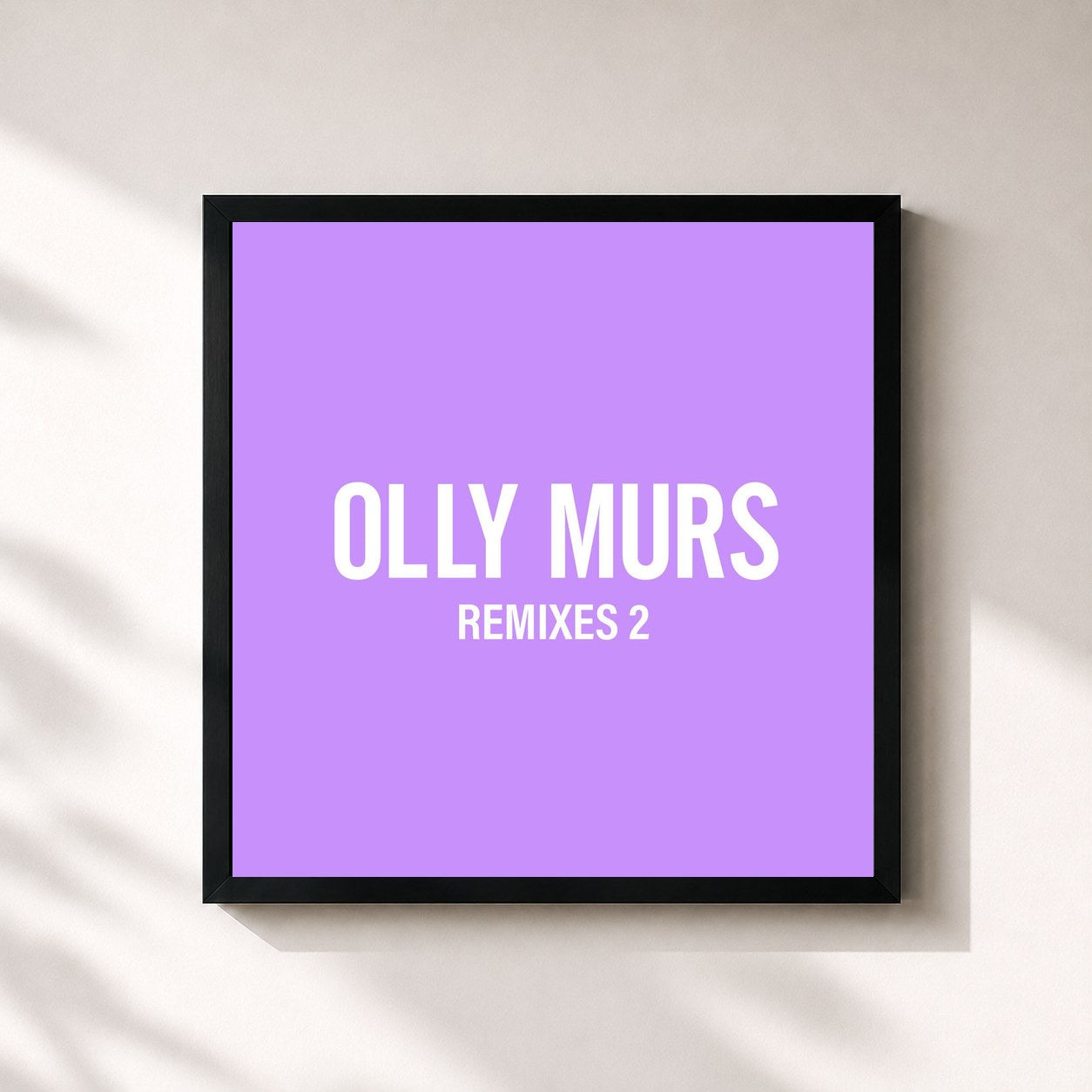 #noir Tableau carré de l'album Remixes 2 de Olly Murs, cadre noir 32x32 cm