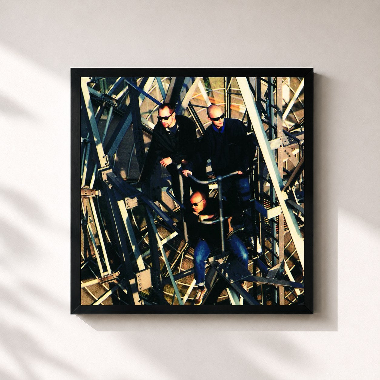 #noir Tableau carré de l'album Bambule de Beginner, cadre noir 32x32 cm