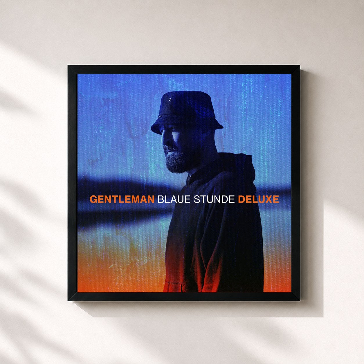 #noir Tableau carré de l'album Blaue Stunde (Deluxe Edition) de Gentleman, cadre noir 32x32 cm