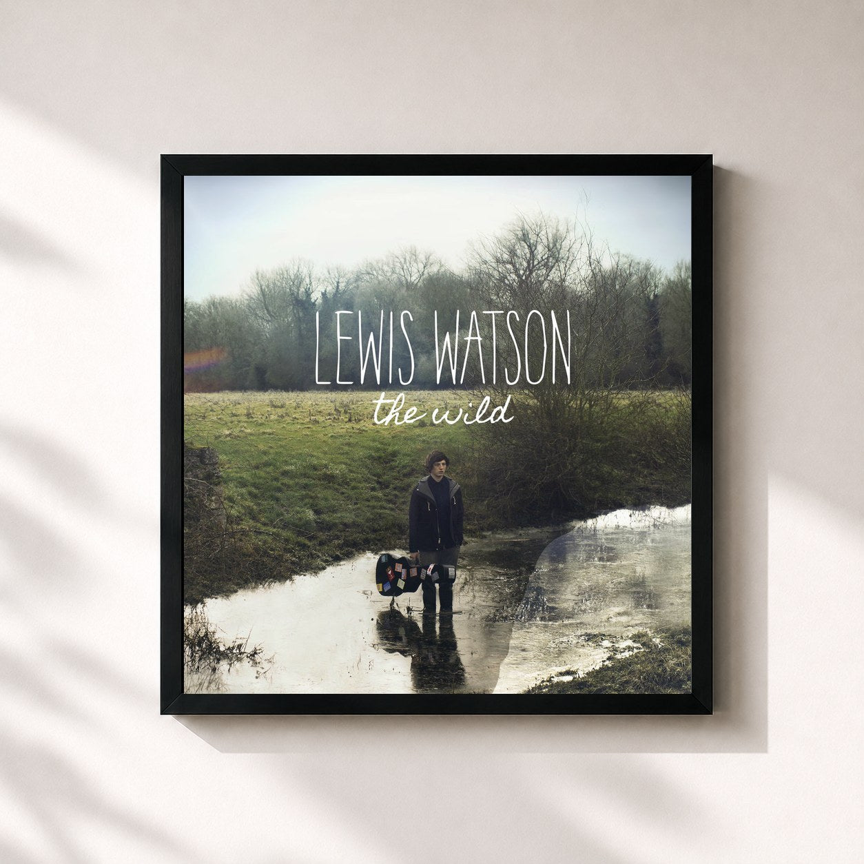 #noir Tableau carré de l'album The Wild de Lewis Watson, cadre noir 32x32 cm