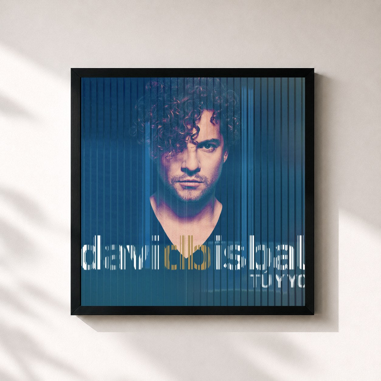 #noir Tableau carré de l'album Tú Y Yo de David Bisbal, cadre noir 32x32 cm