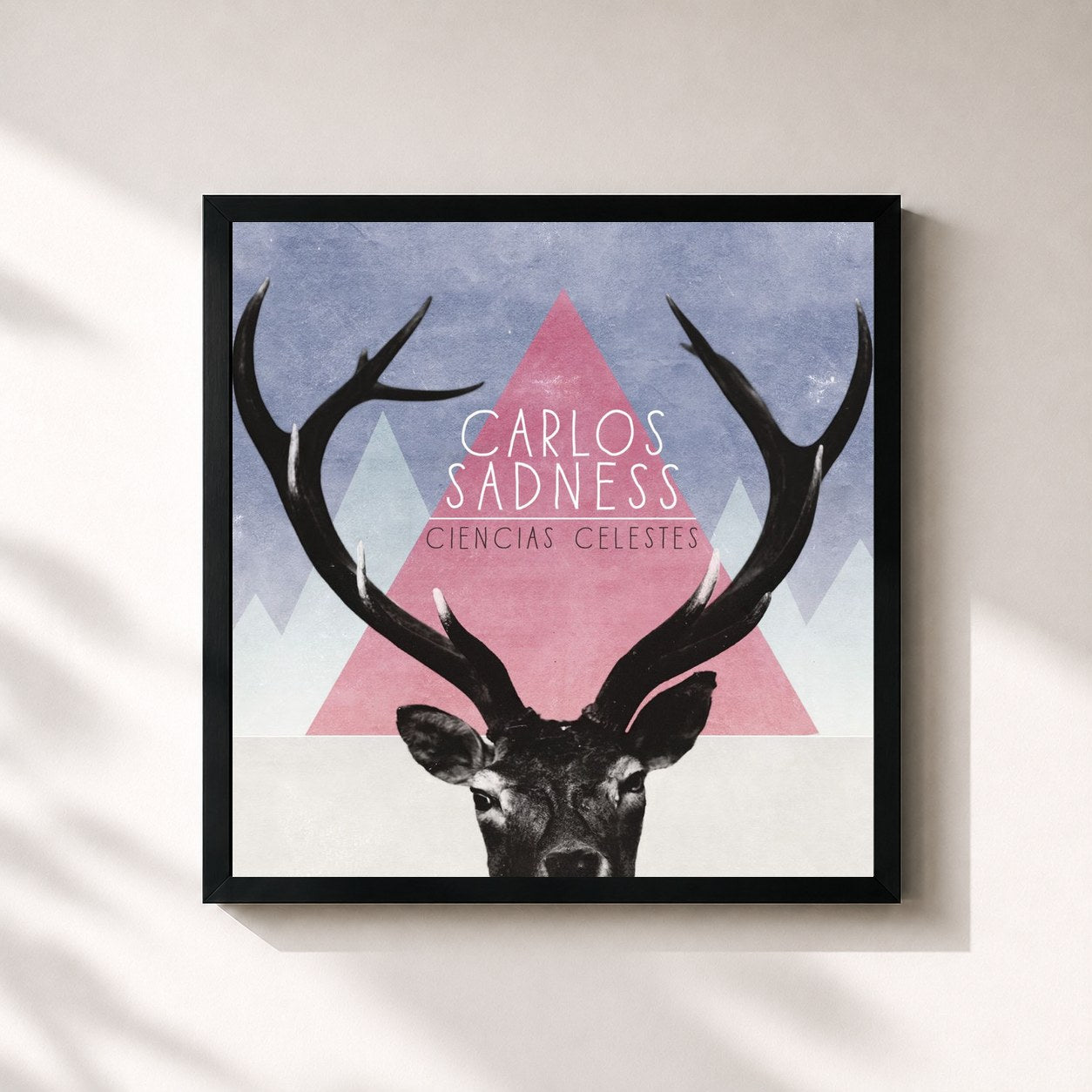 #noir Tableau carré de l'album Ciencias Celestes de Carlos Sadness, cadre noir 32x32 cm