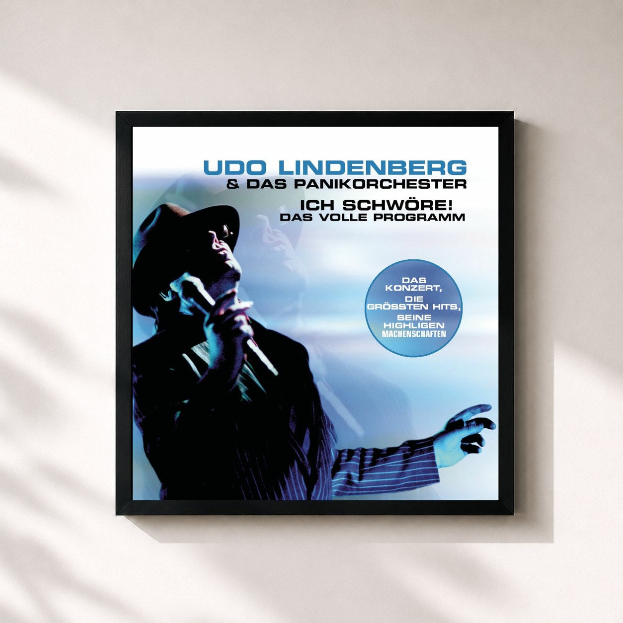 #noir Tableau carré de l'album Ich schwöre! - Das volle Programm de Udo Lindenberg, cadre noir 32x32 cm