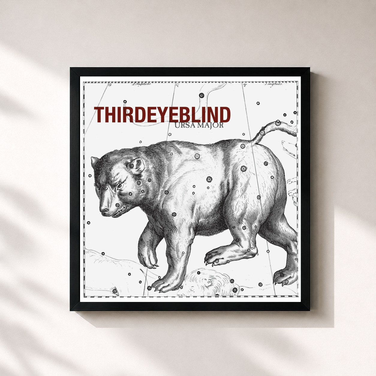 #noir Tableau carré de l'album Ursa Major de Third Eye Blind, cadre noir 32x32 cm