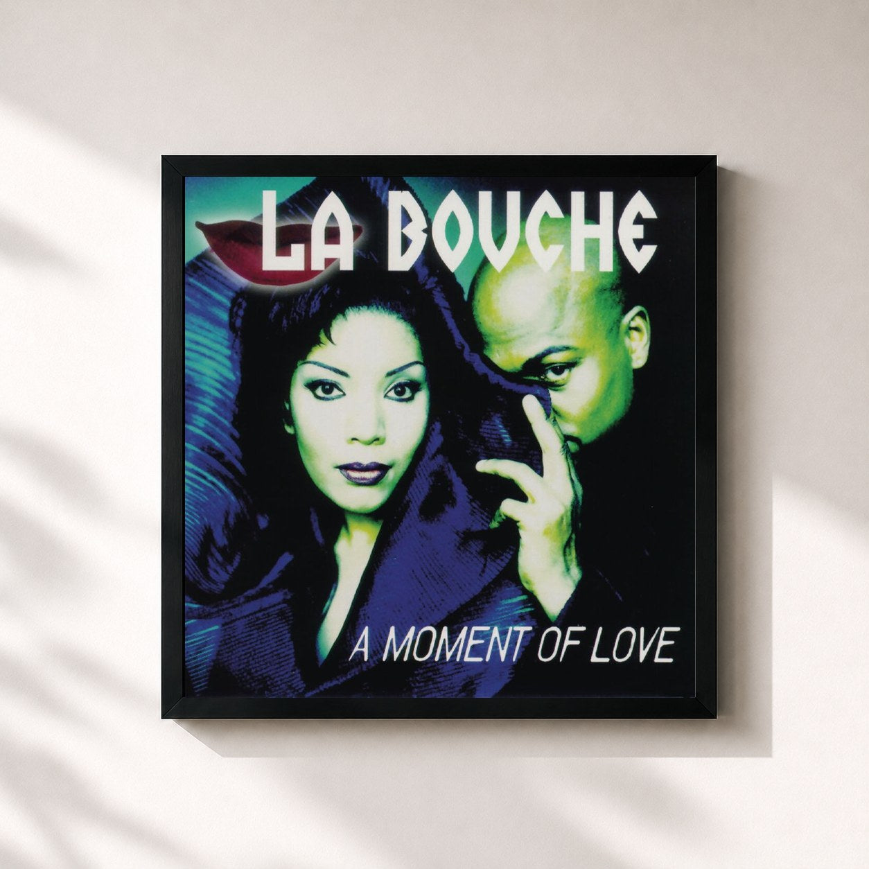 #noir Tableau carré de l'album A Moment Of Love de La Bouche, cadre noir 32x32 cm