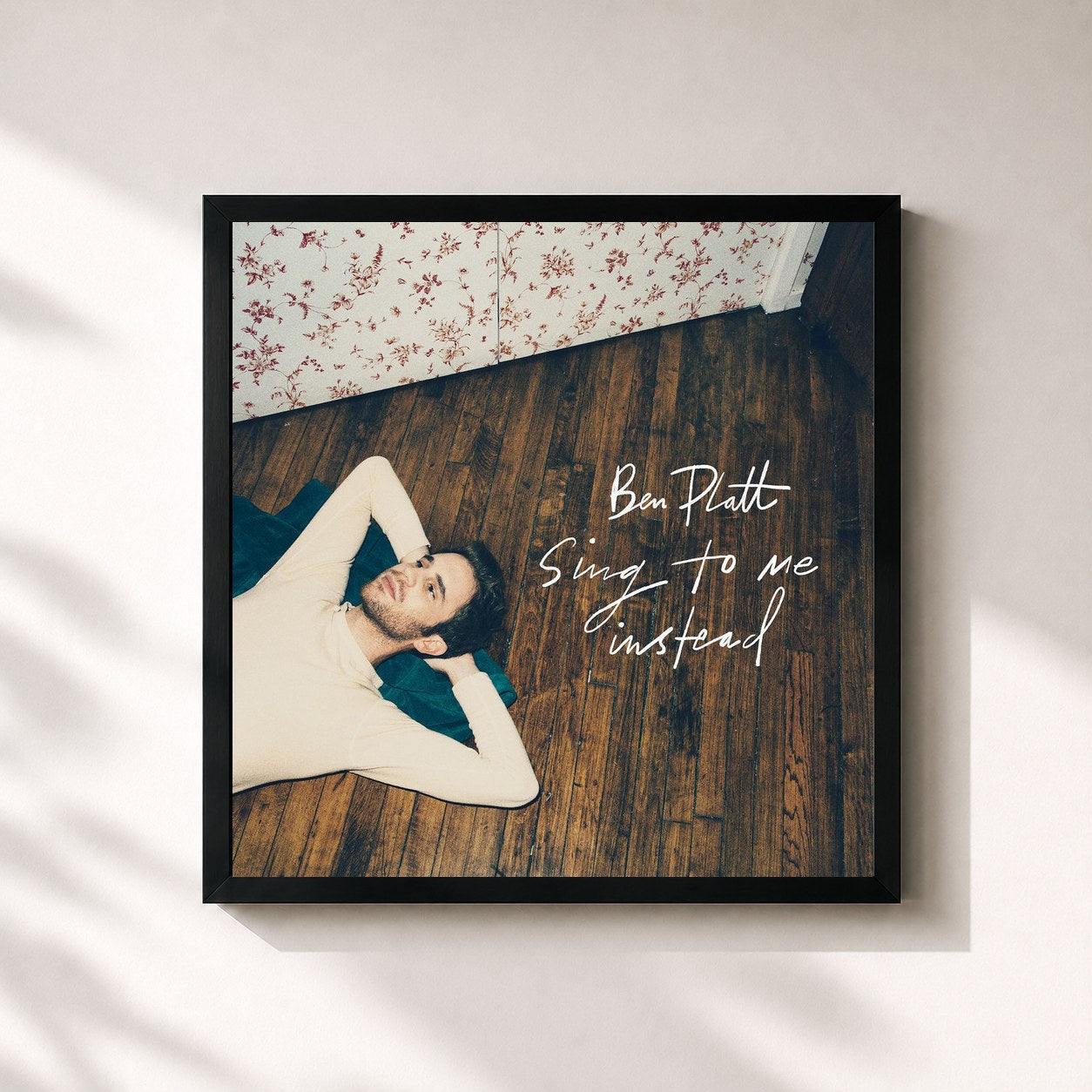 #noir Tableau carré de l'album Sing To Me Instead de Ben Platt, cadre noir 32x32 cm