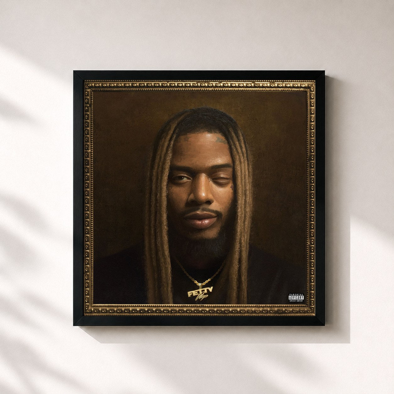#noir Tableau carré de l'album King Zoo de Fetty Wap, cadre noir 32x32 cm