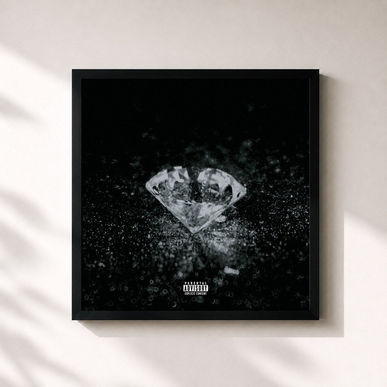 #noir Tableau carré de l'album Pressure de Jeezy, cadre noir 32x32 cm