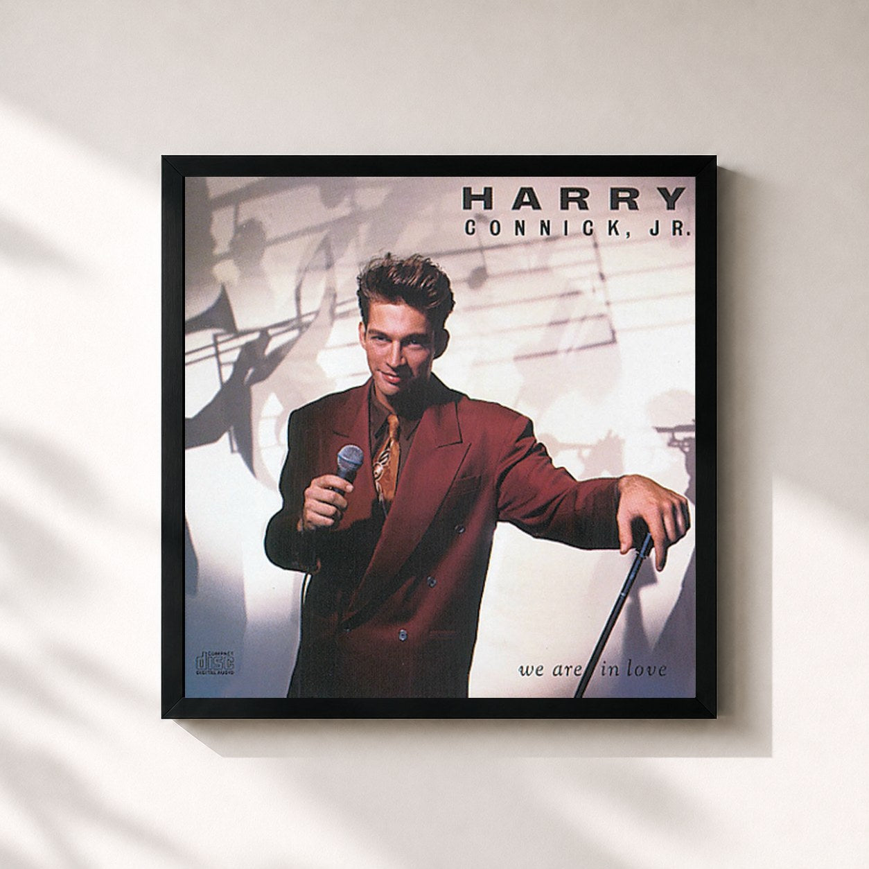 #noir Tableau carré de l'album We Are In Love de Harry Connick Jr., cadre noir 32x32 cm