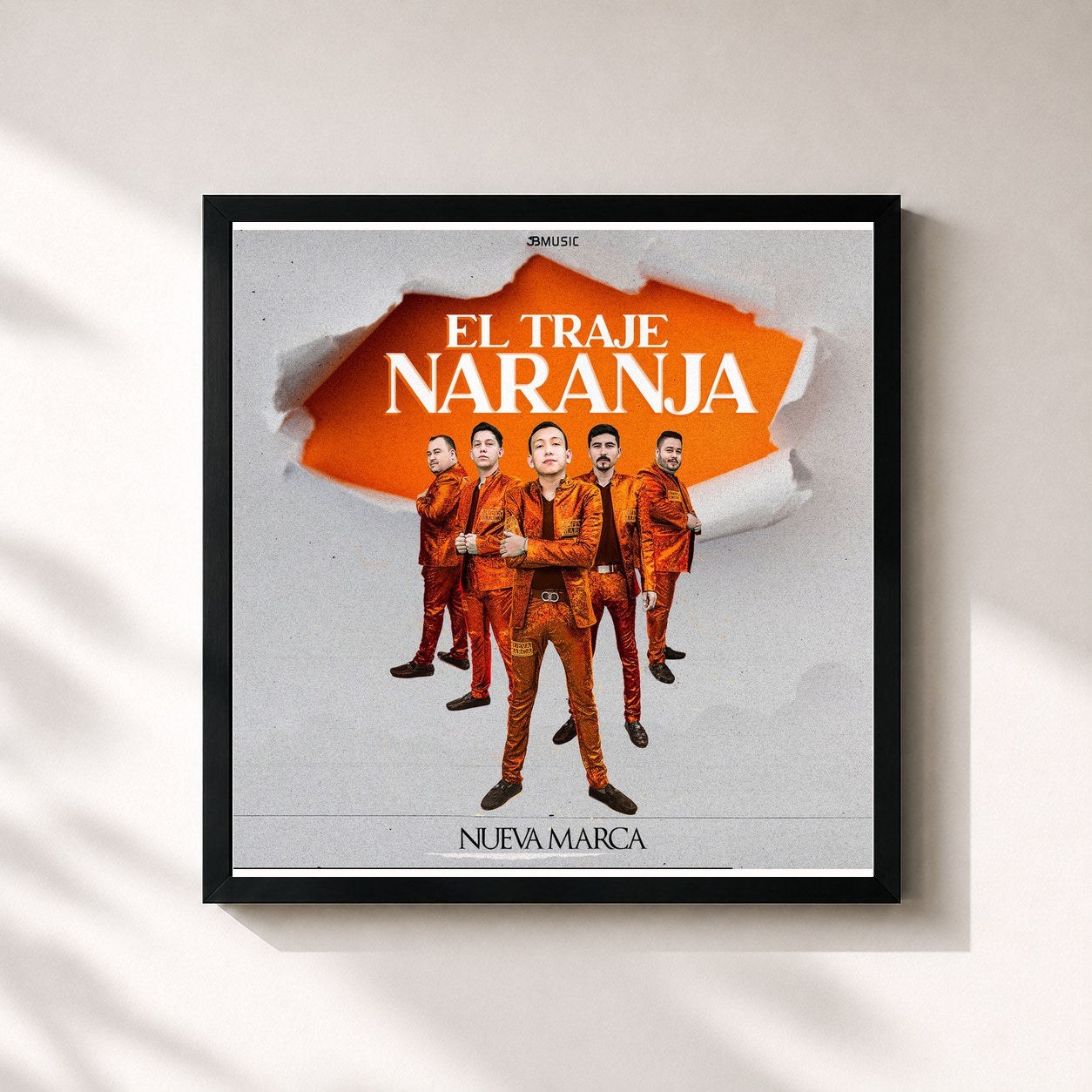 #noir Tableau carré de l'album El Traje Naranja de Nueva marca, cadre noir 32x32 cm