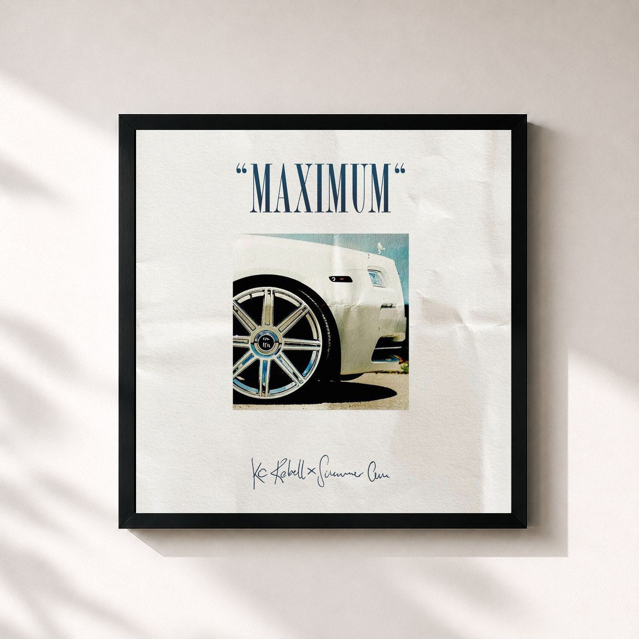 #noir Tableau carré de l'album Maximum (Deluxe Edition) de KC Rebell, cadre noir 32x32 cm