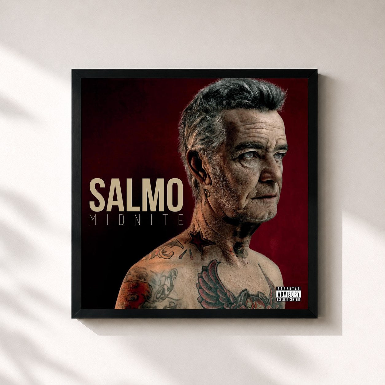 #noir Tableau carré de l'album Midnite (Deluxe Version) de Salmo, cadre noir 32x32 cm