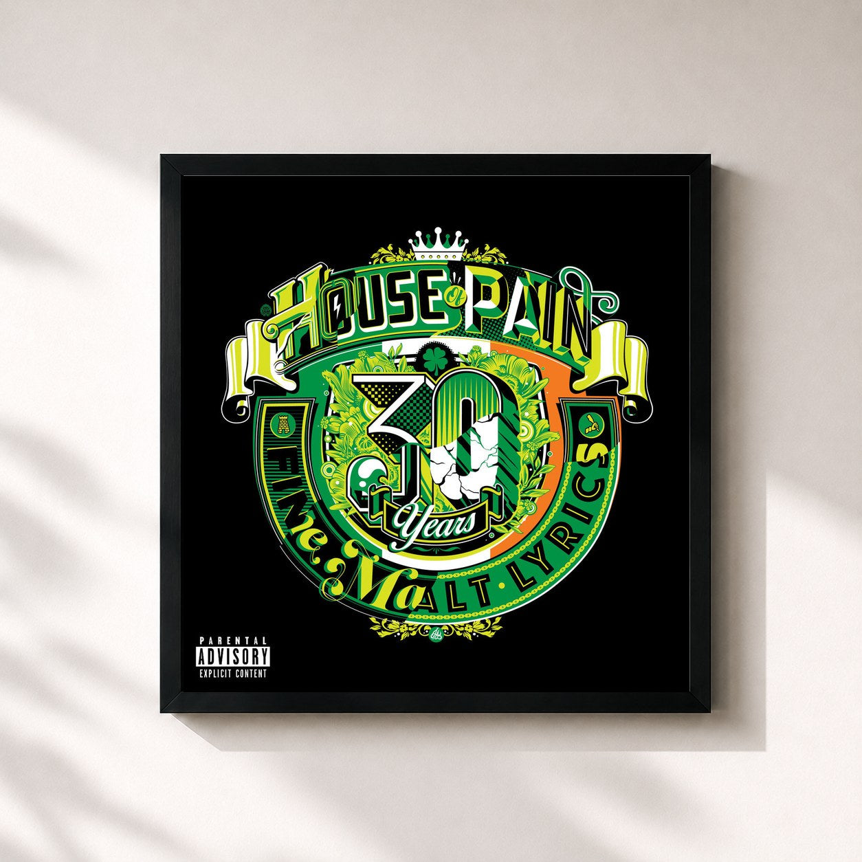 #noir Tableau carré de l'album House of Pain (Fine Malt Lyrics) [30 Years] (Deluxe Edition) de House of Pain, cadre noir 32x32 cm