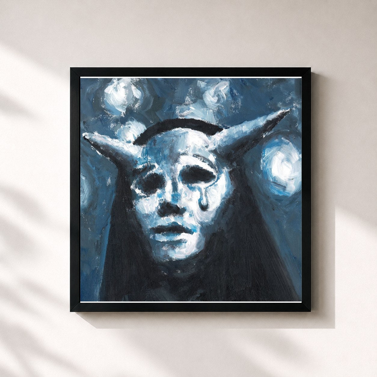 #noir Tableau carré de l'album Euforia de Kidd Voodoo, cadre noir 32x32 cm