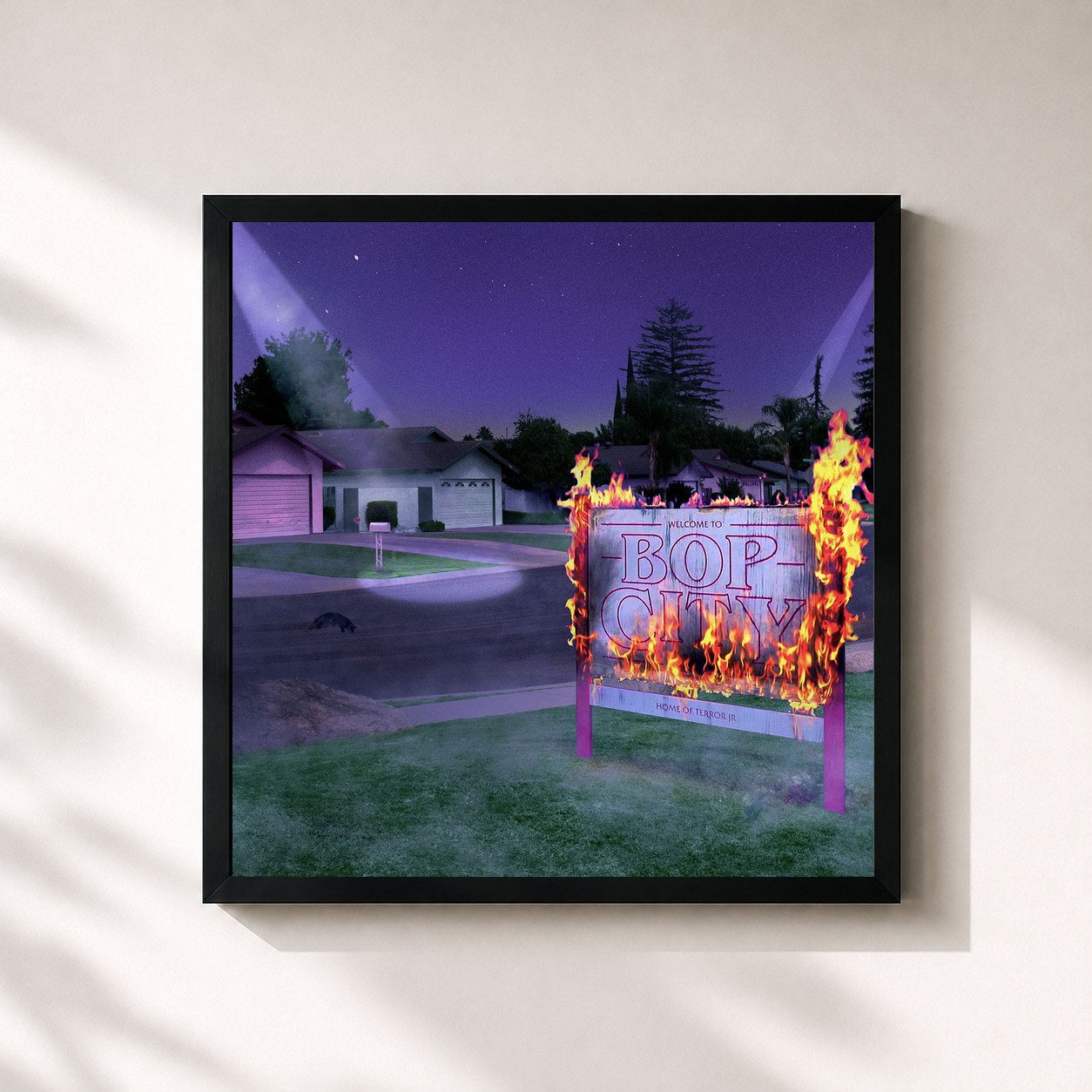 #noir Tableau carré de l'album Bop City 2: TerroRising de Terror Jr, cadre noir 32x32 cm