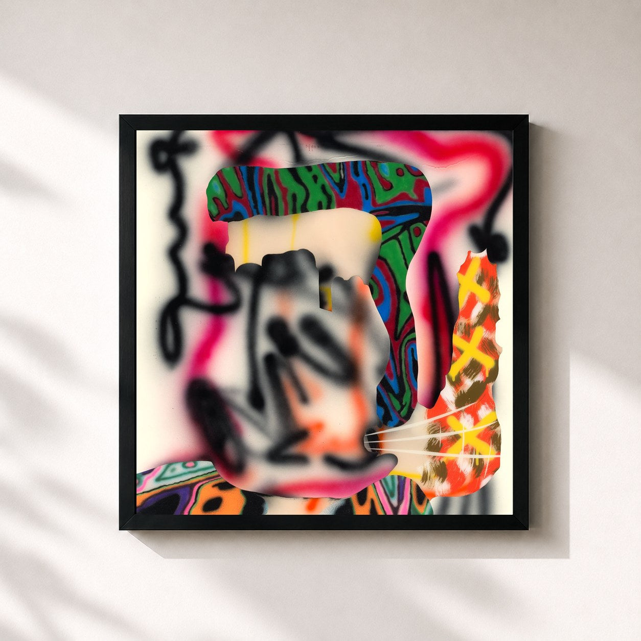 #noir Tableau carré de l'album Hey u x de BENEE, cadre noir 32x32 cm
