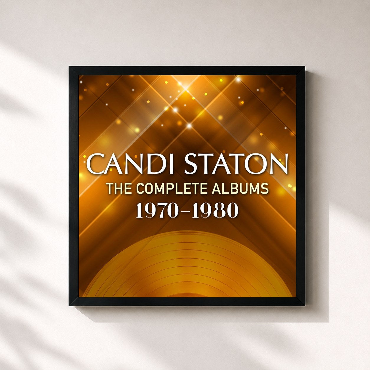 #noir Tableau carré de l'album The Complete Albums 1970 - 1980 de Candi Staton, cadre noir 32x32 cm