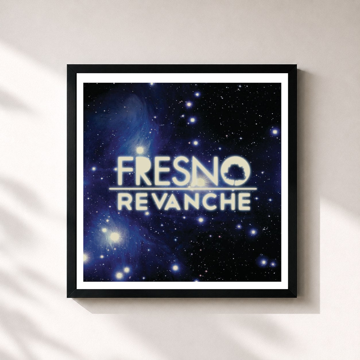 #noir Tableau carré de l'album Revanche de Fresno, cadre noir 32x32 cm
