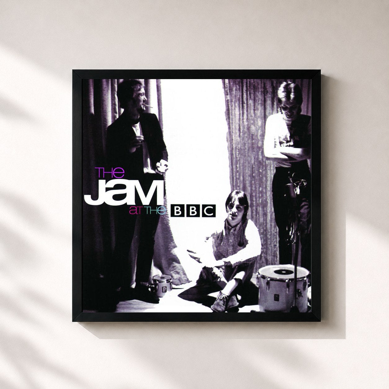 #noir Tableau carré de l'album The Jam At The BBC (Digital Edition) de The Jam, cadre noir 32x32 cm