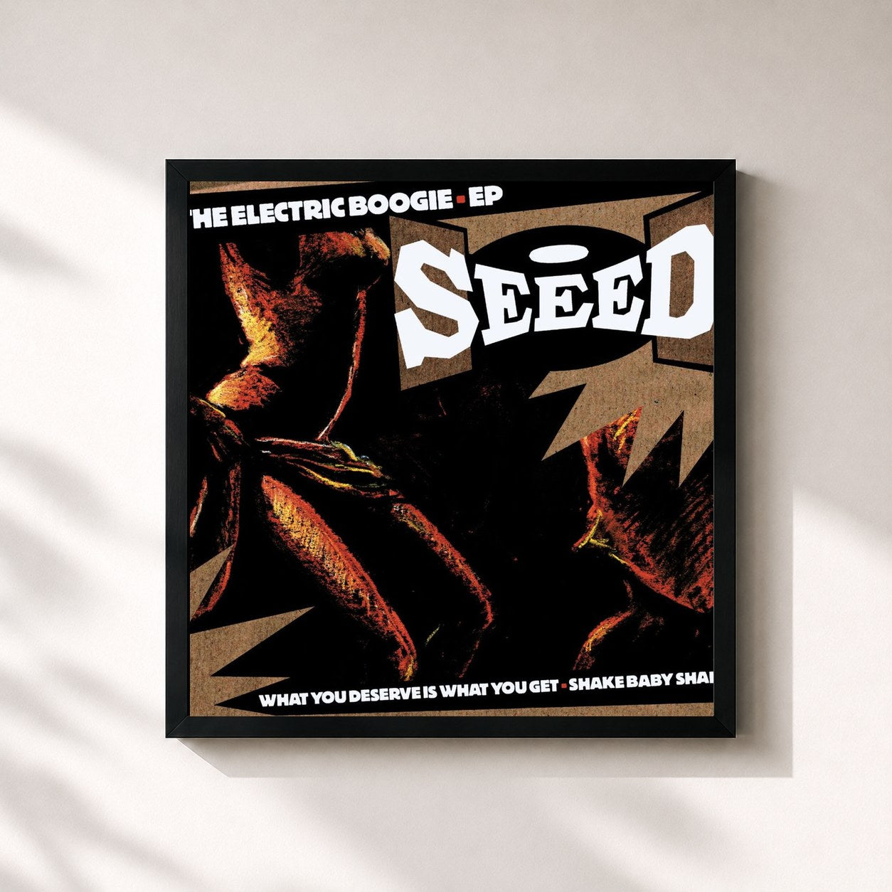 #noir Tableau carré de l'album What You Deserve Is What You Get (Special Edition) de Seeed, cadre noir 32x32 cm