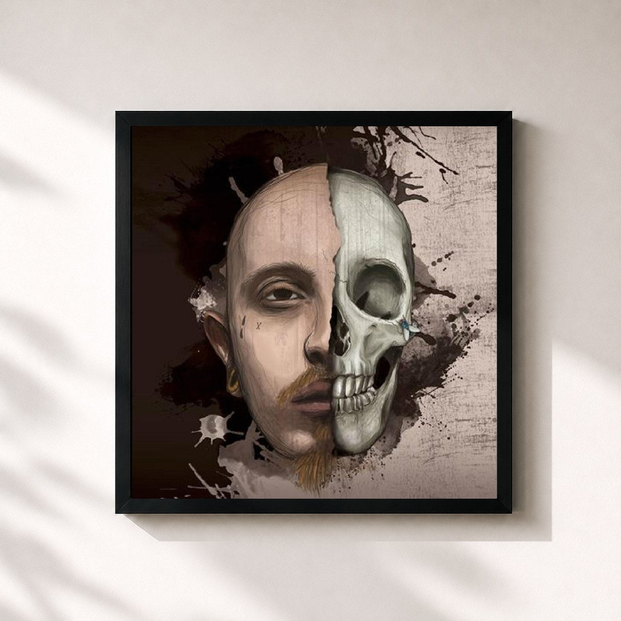 #noir Tableau carré de l'album Ambigüo de Nanpa Básico, cadre noir 32x32 cm