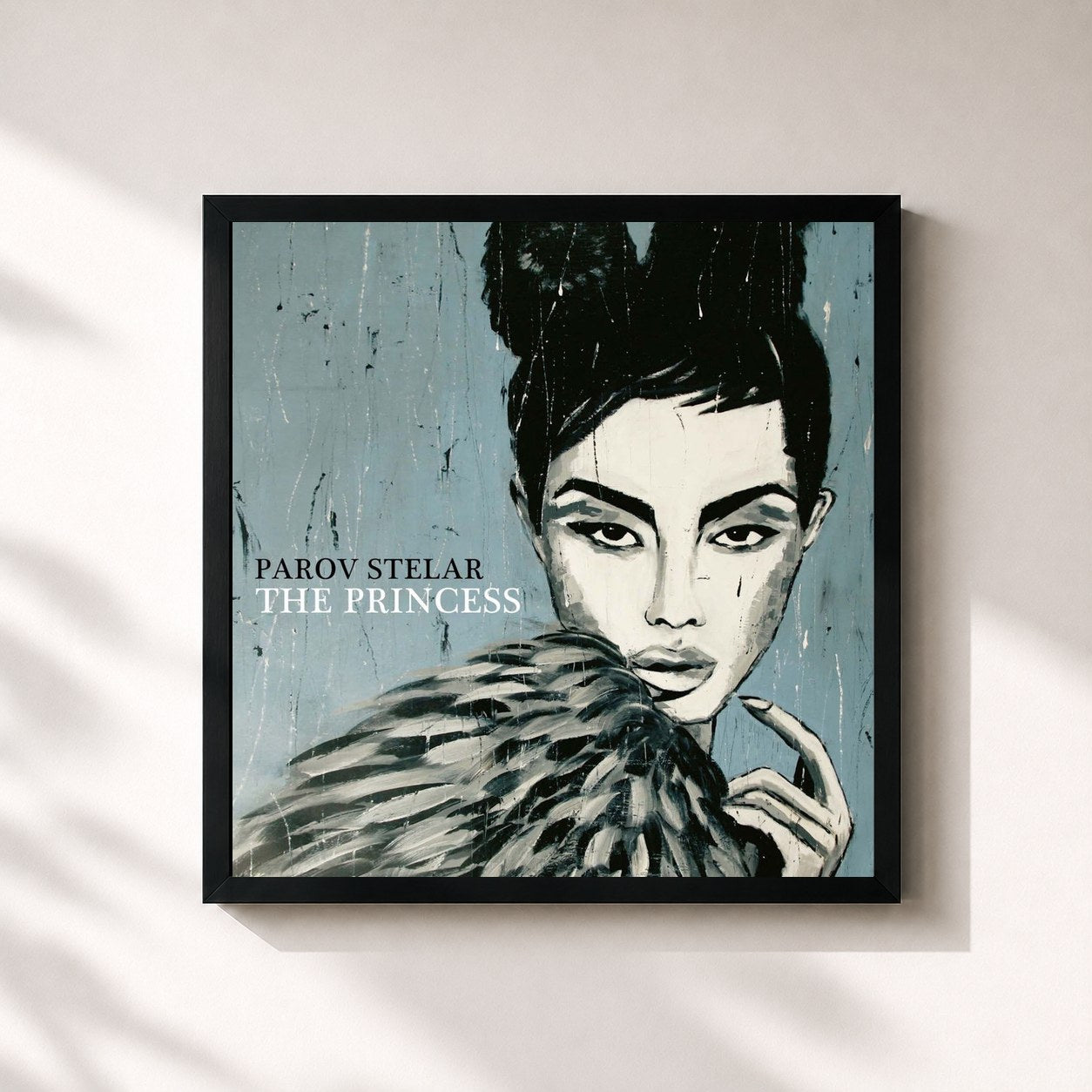 #noir Tableau carré de l'album The Princess de Parov Stelar, cadre noir 32x32 cm
