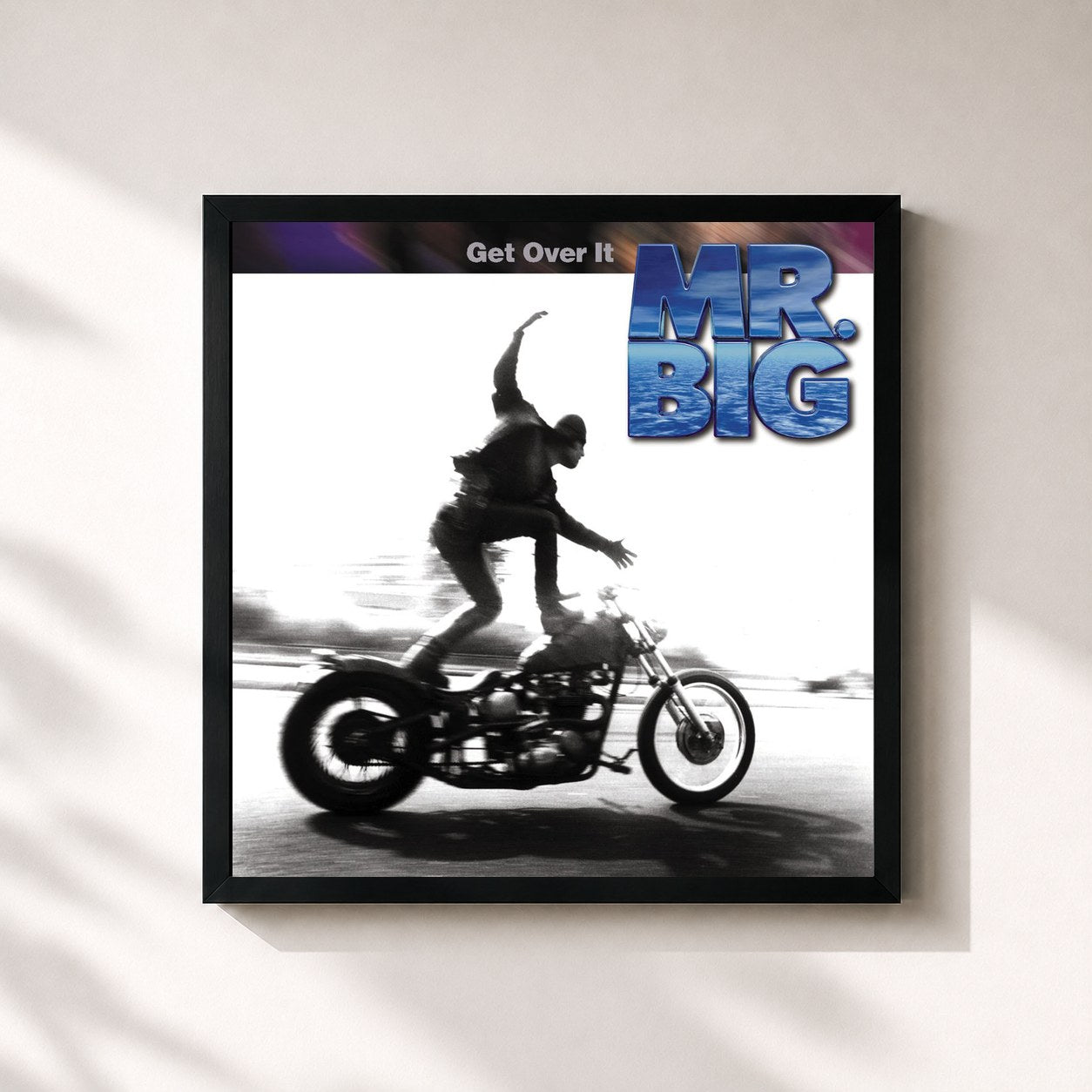 #noir Tableau carré de l'album Get Over It de Mr. Big, cadre noir 32x32 cm