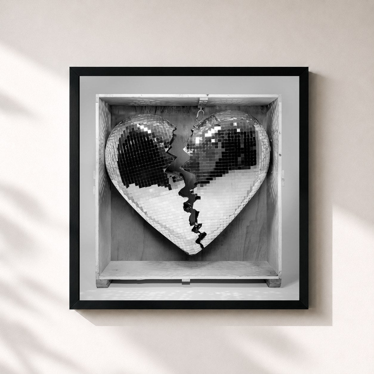 #noir Tableau carré de l'album Late Night Feelings de Mark Ronson, cadre noir 32x32 cm