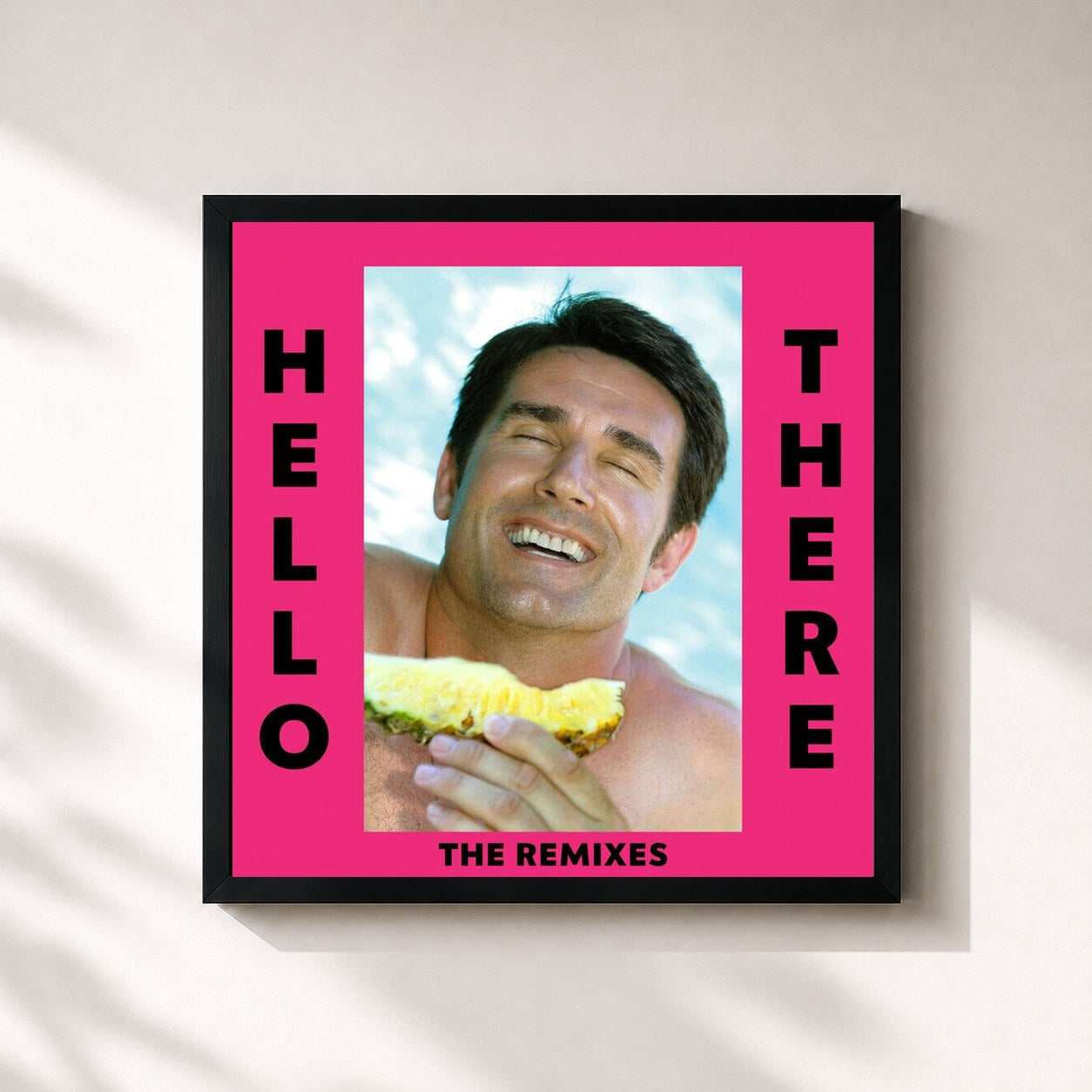 #noir Tableau carré de l'album Hello There (The Remixes) de Dillon Francis, cadre noir 32x32 cm