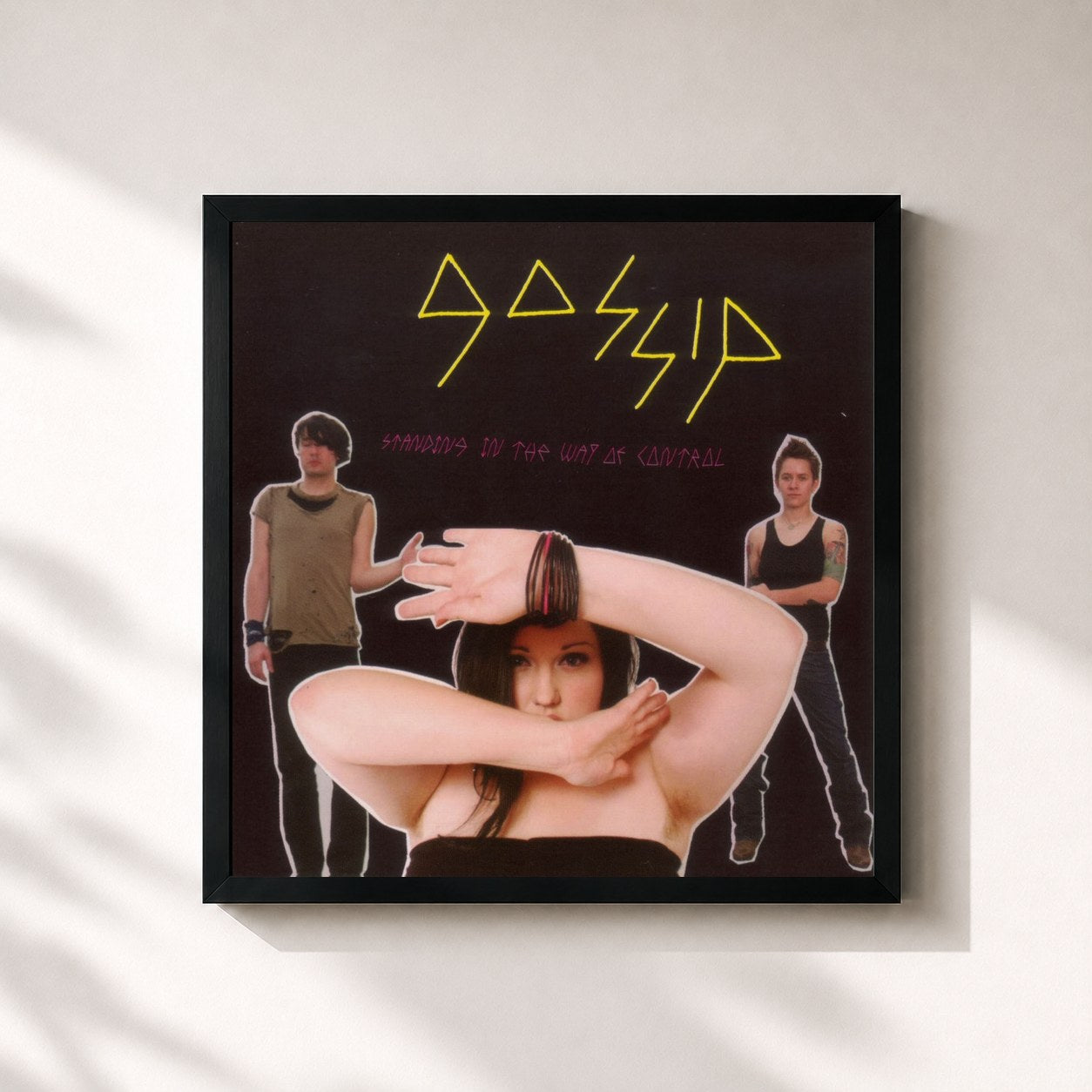 #noir Tableau carré de l'album Standing in the Way of Control de Gossip, cadre noir 32x32 cm