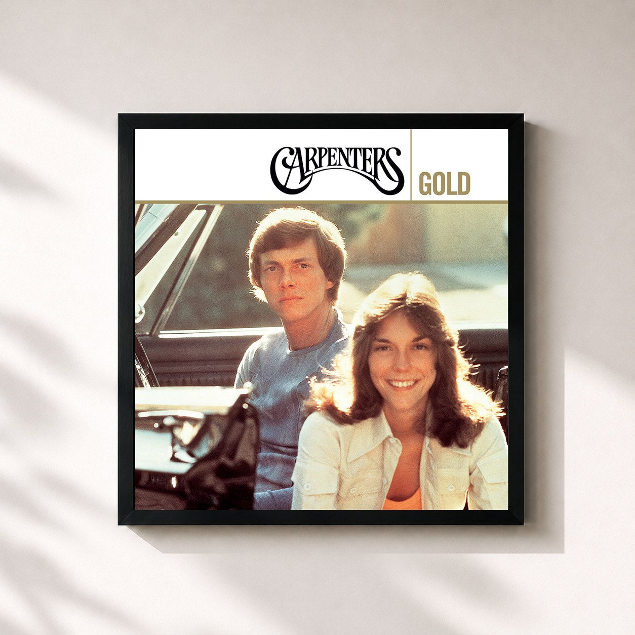 #noir Tableau carré de l'album Carpenters Gold (35th Anniversary Edition) de Carpenters, cadre noir 32x32 cm