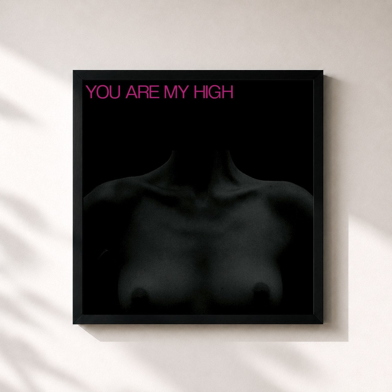 #noir Tableau carré de l'album You Are My High - EP de DEMON, cadre noir 32x32 cm