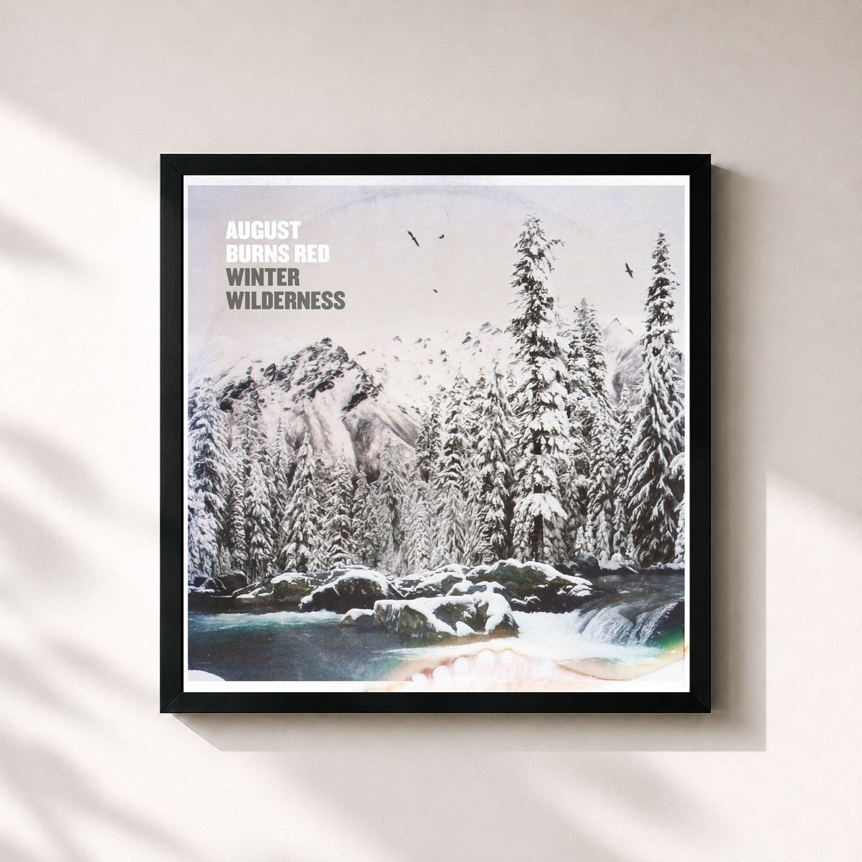 #noir Tableau carré de l'album Winter Wilderness EP de August Burns Red, cadre noir 32x32 cm