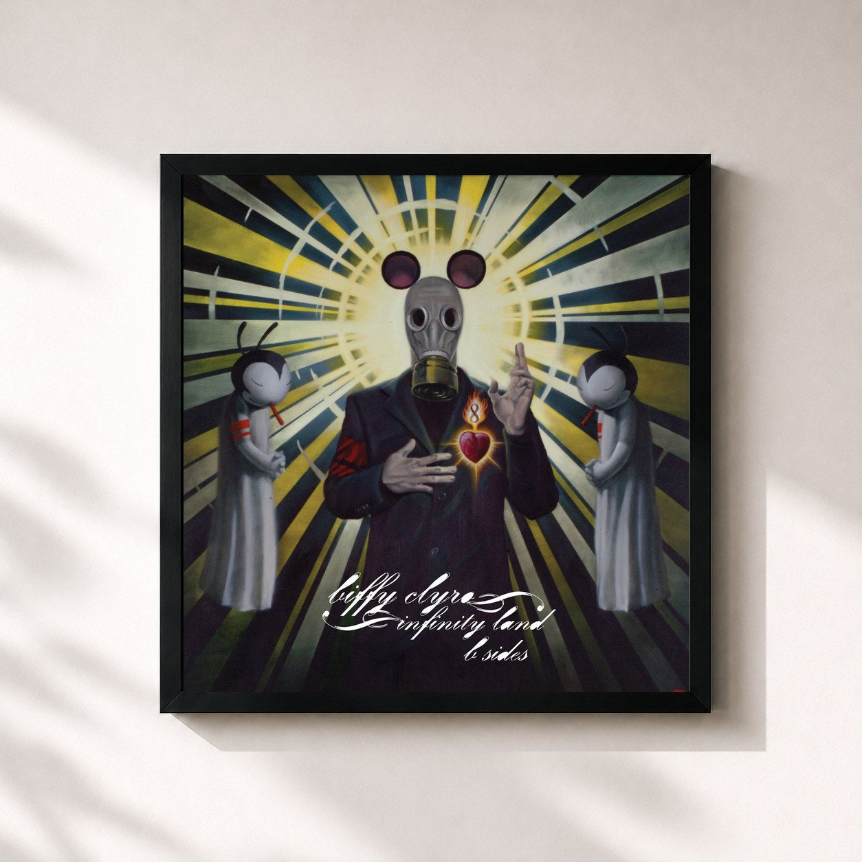 #noir Tableau carré de l'album Infinity Land (B-sides) de Biffy Clyro, cadre noir 32x32 cm
